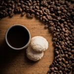 Coffee mug and beans