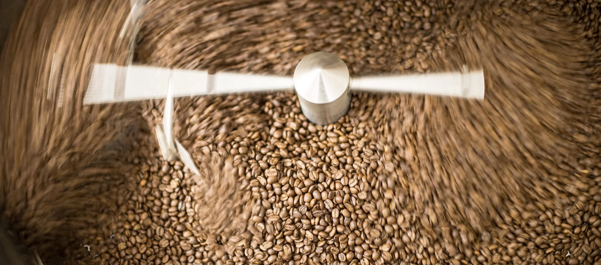 Coffee beans getting roasted