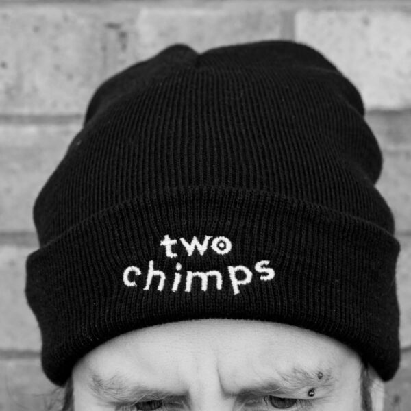 coffee beanie hat on a head