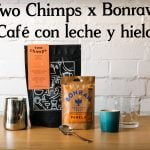 All the ingredients needed to make café con leche y hielo.