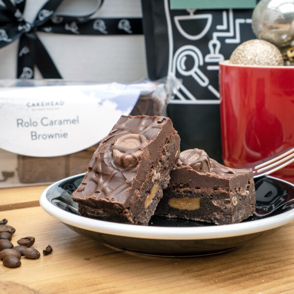 Close up of Cakehead Rolo Brownie