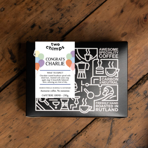 Congrats personalised Coffee Box by Two Chimps Coffee