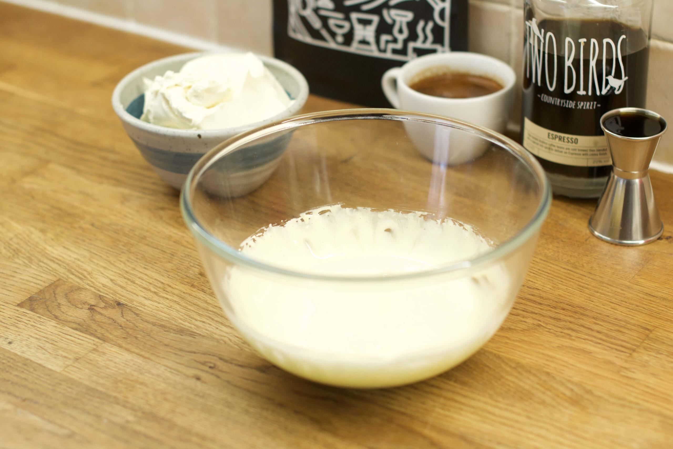 Mixing the Tiramisu ingredients