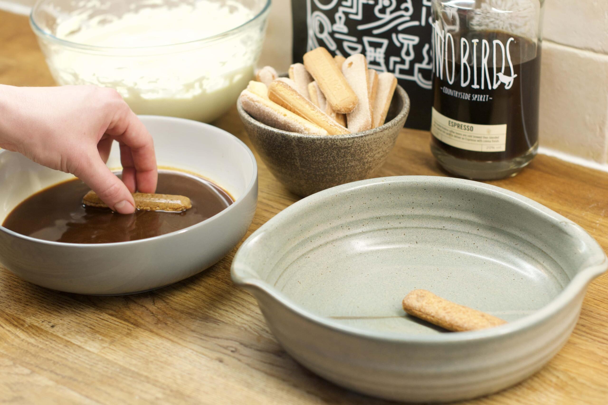 Adding the lady fingers