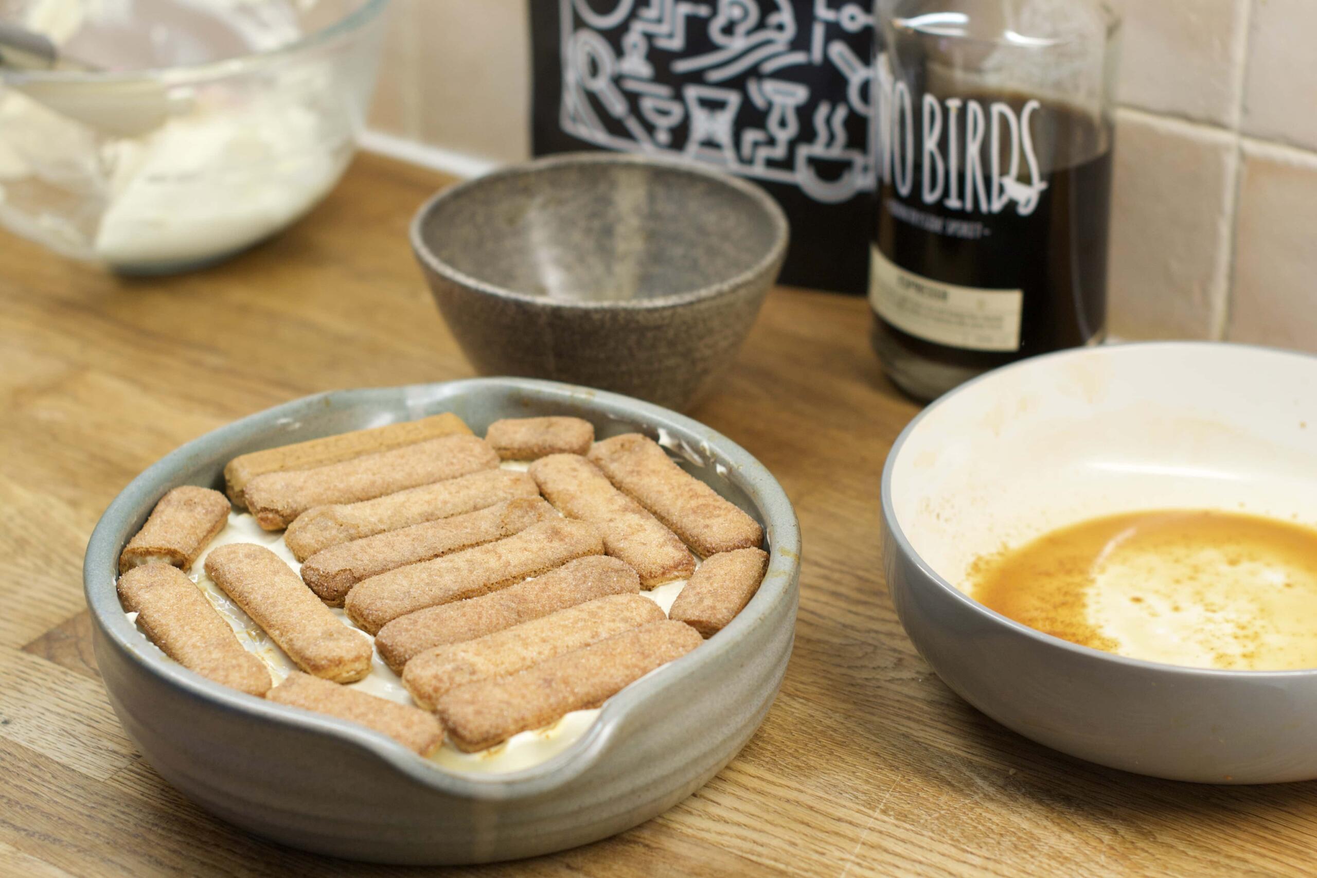 lady fingers all placed on top