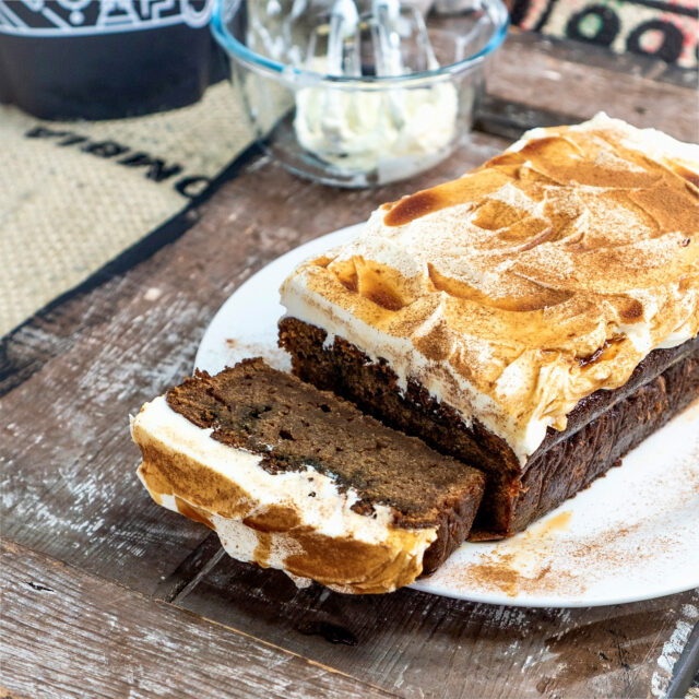 Sliced Pumpkin Latte Loaf Cake