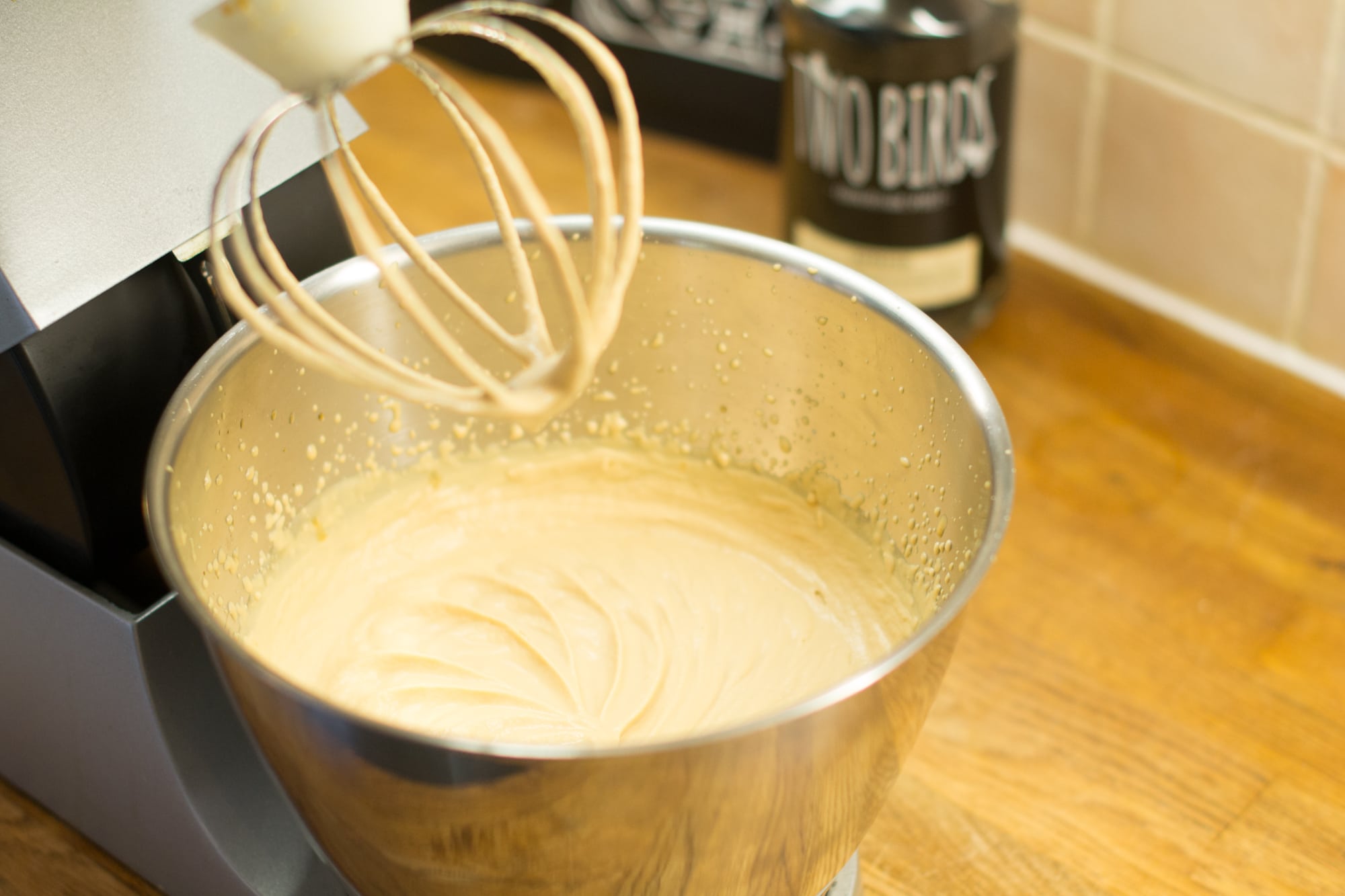 Cream starting to thicken