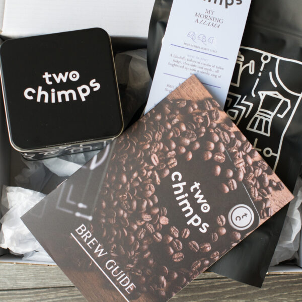 brew guide, tin and coffee