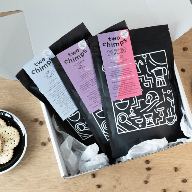 gift set showing three coffees ideal for new parents