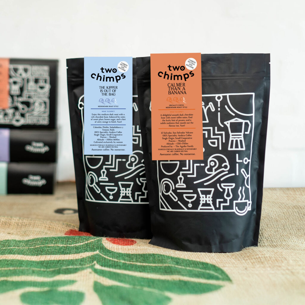 Orange and Blue Labelled Coffees