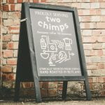 Two chimps coffee sign