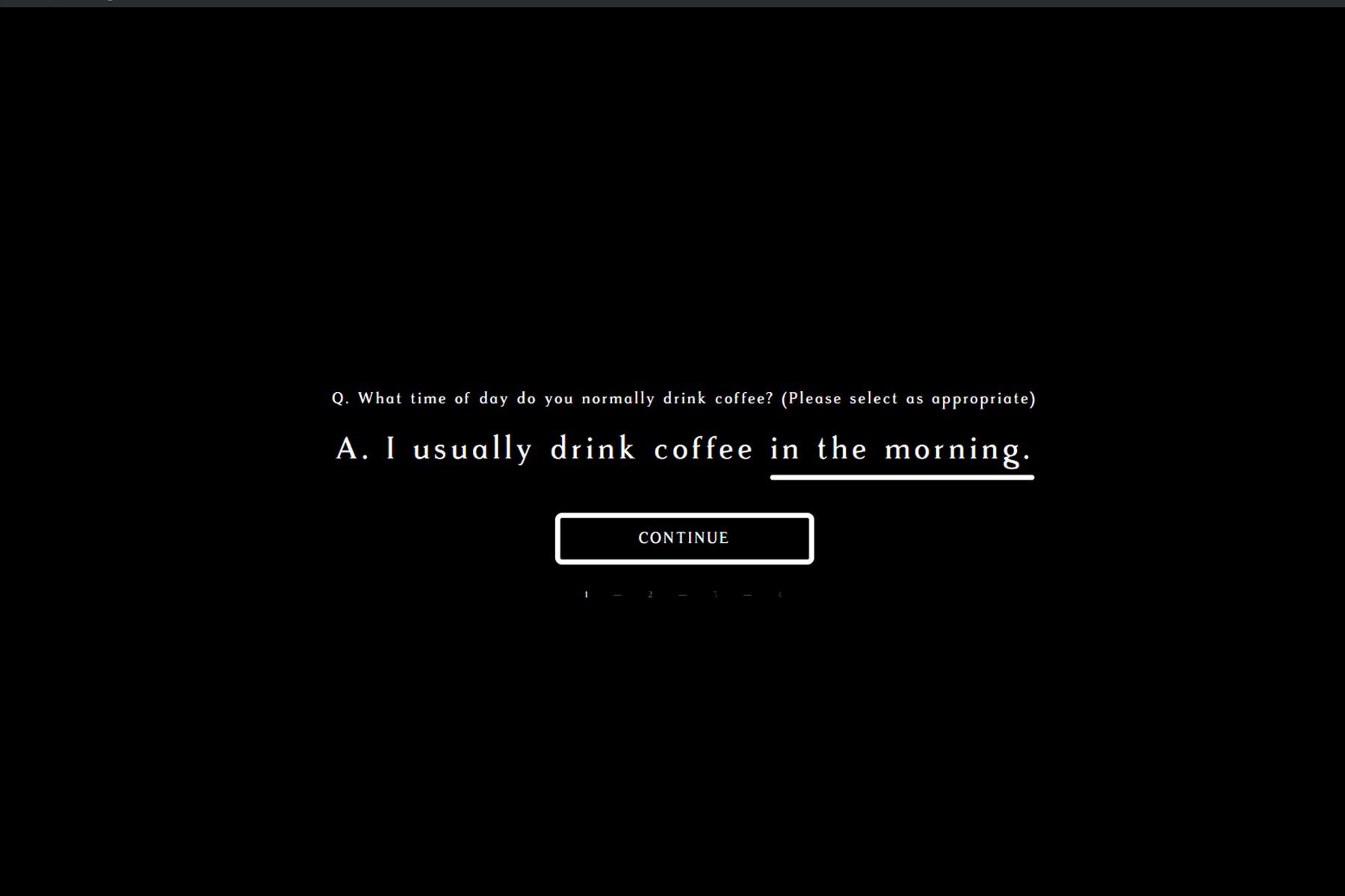 coffee finder question one