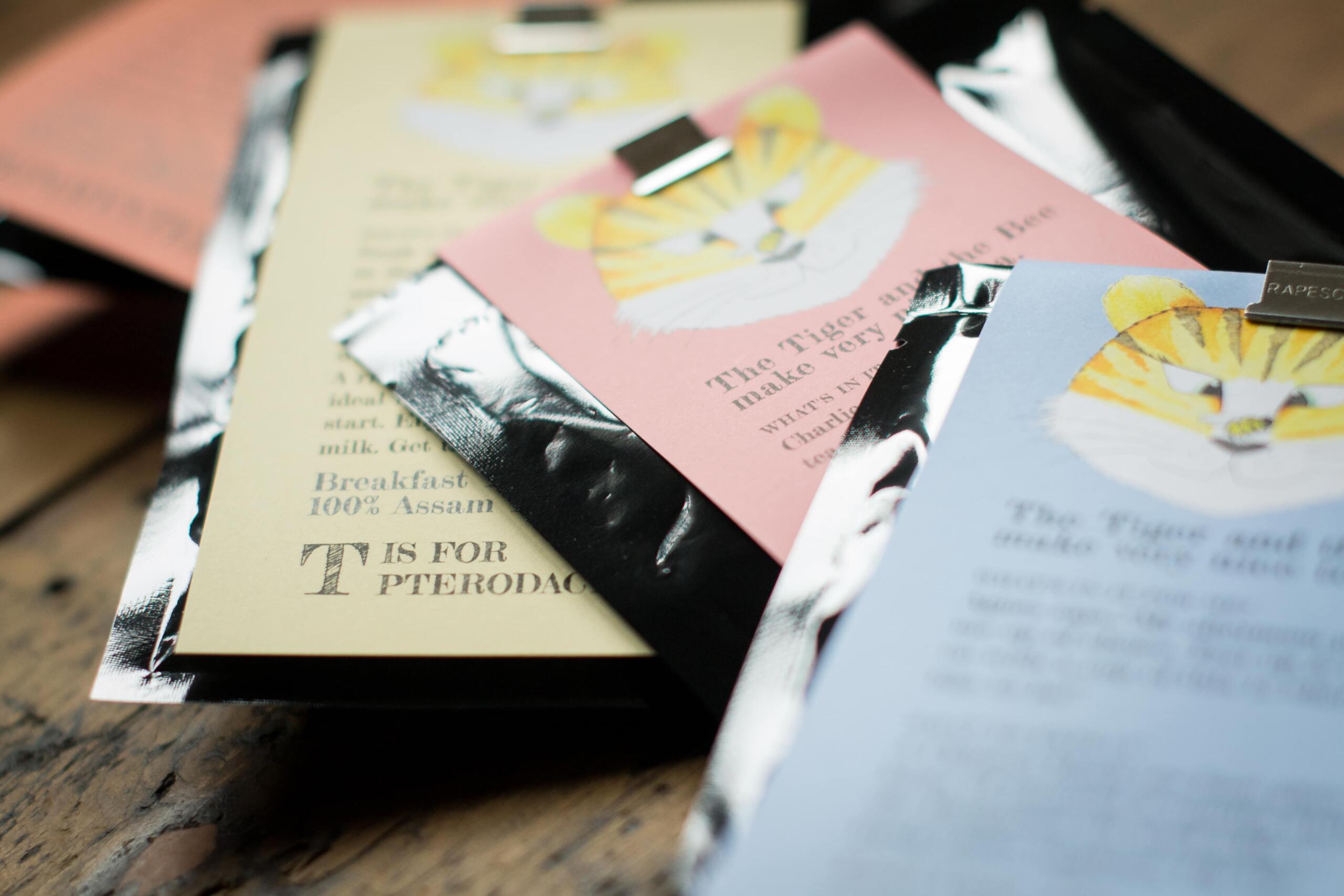 Sample bags of tea from Two Chimps 