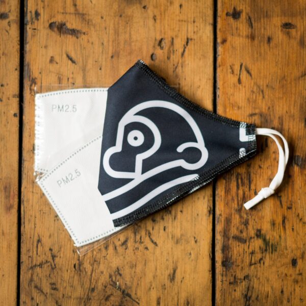 two chimps coffee face mask