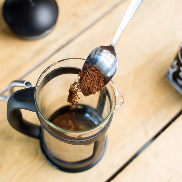 cafetiere and coffee