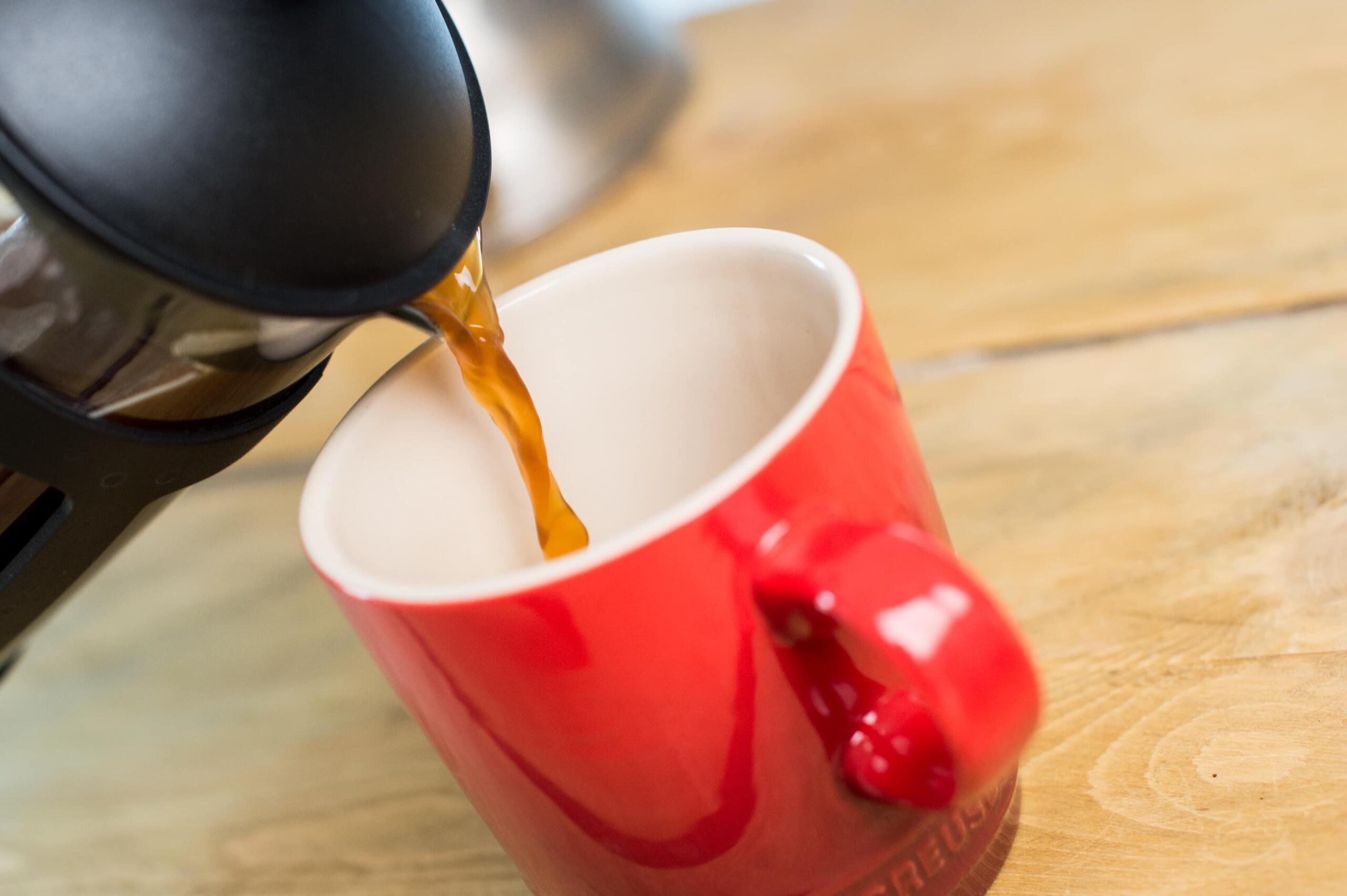 Pouring coffee from a Cafetiere