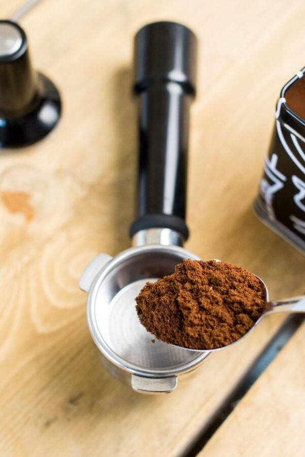 espresso colombian coffee in a portafilter
