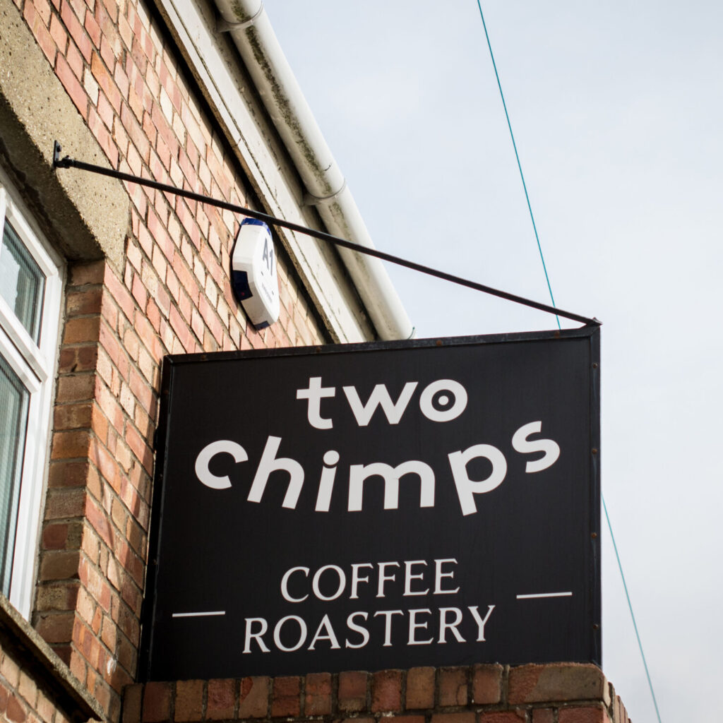 two chimps roastery sign