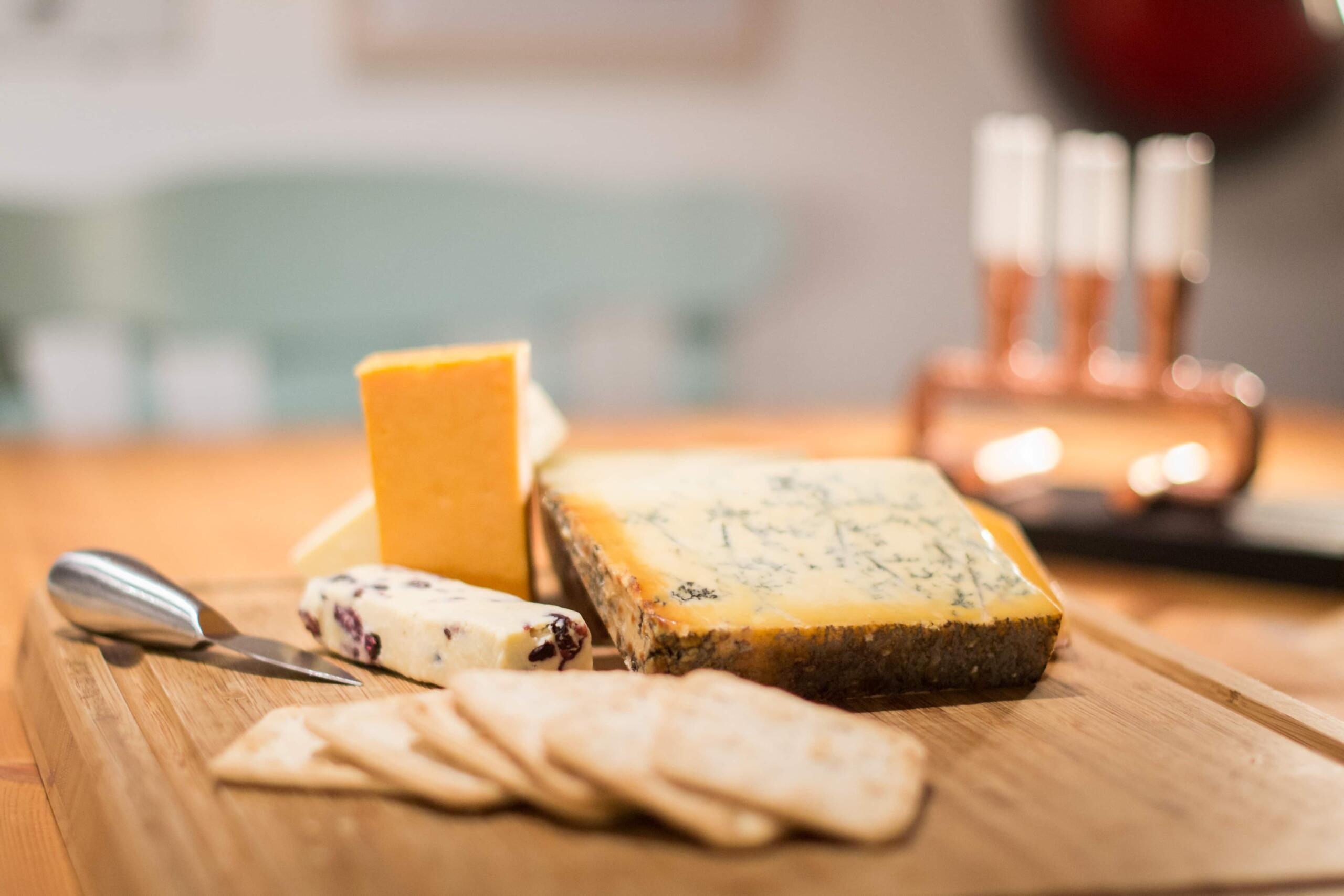 cheese board on a table