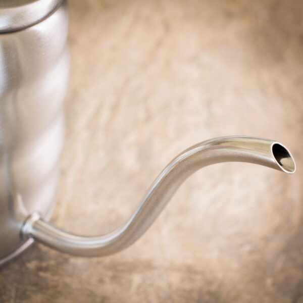 close up of the v60 hario pouring kettle spout