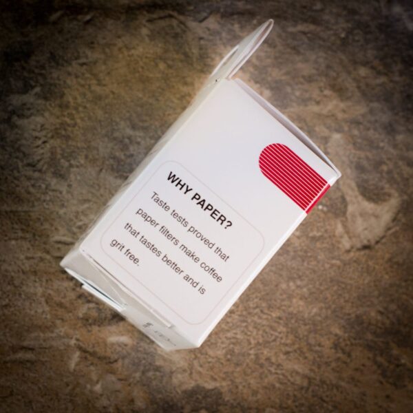 close up of the side of the aeropress filters box