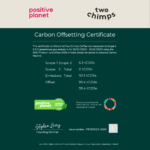 Two Chimps Coffee Positive Planet Certificate