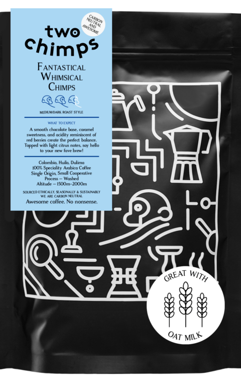 Fantastical Whimsical Chimps speciality medium Roast Coffee available on subscription or as a one time purchase
