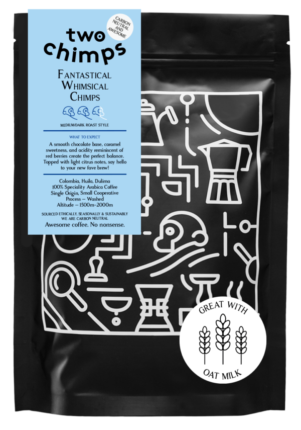 Fantastical Whimsical Chimps speciality medium Roast Coffee available on subscription or as a one time purchase