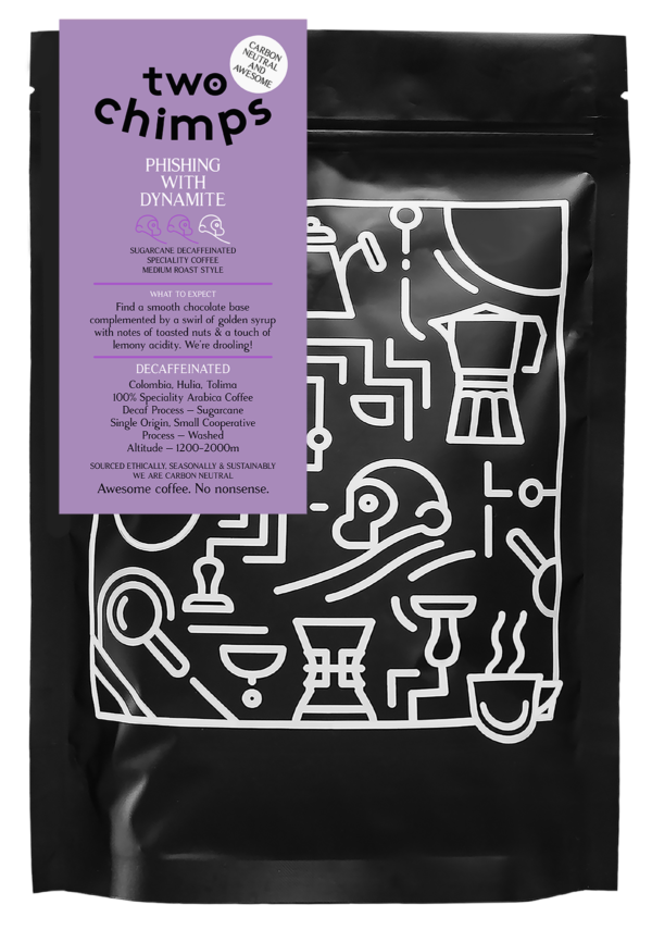 Two Chimps Decaf Coffee, Phishing with Dynamite