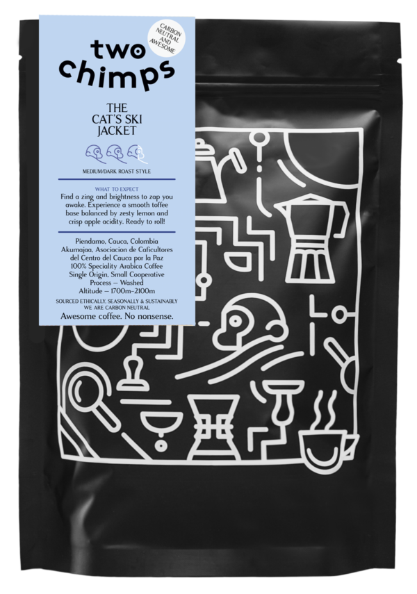 png of new colombian coffee by two chimps